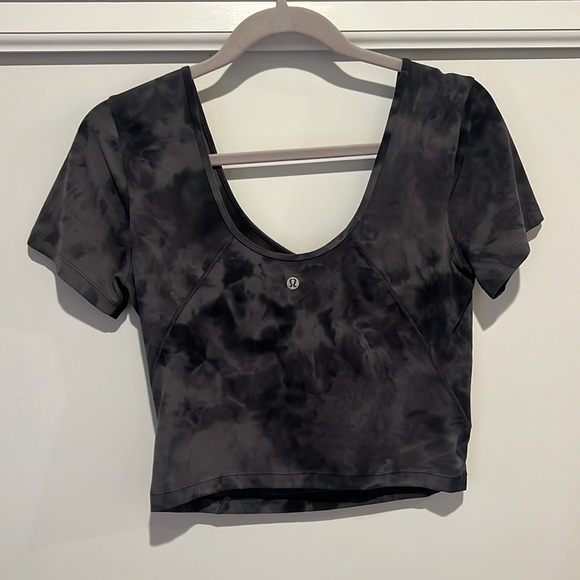 Lululemon Align Tee Size 8 Marbled Gray and Black EUC - Picture 2 of 4